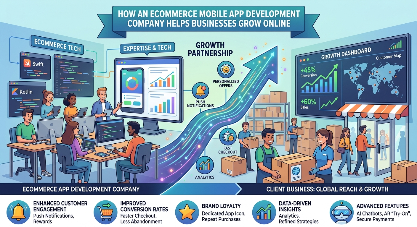 How an Ecommerce Mobile App Development Company Helps Businesses Grow Online