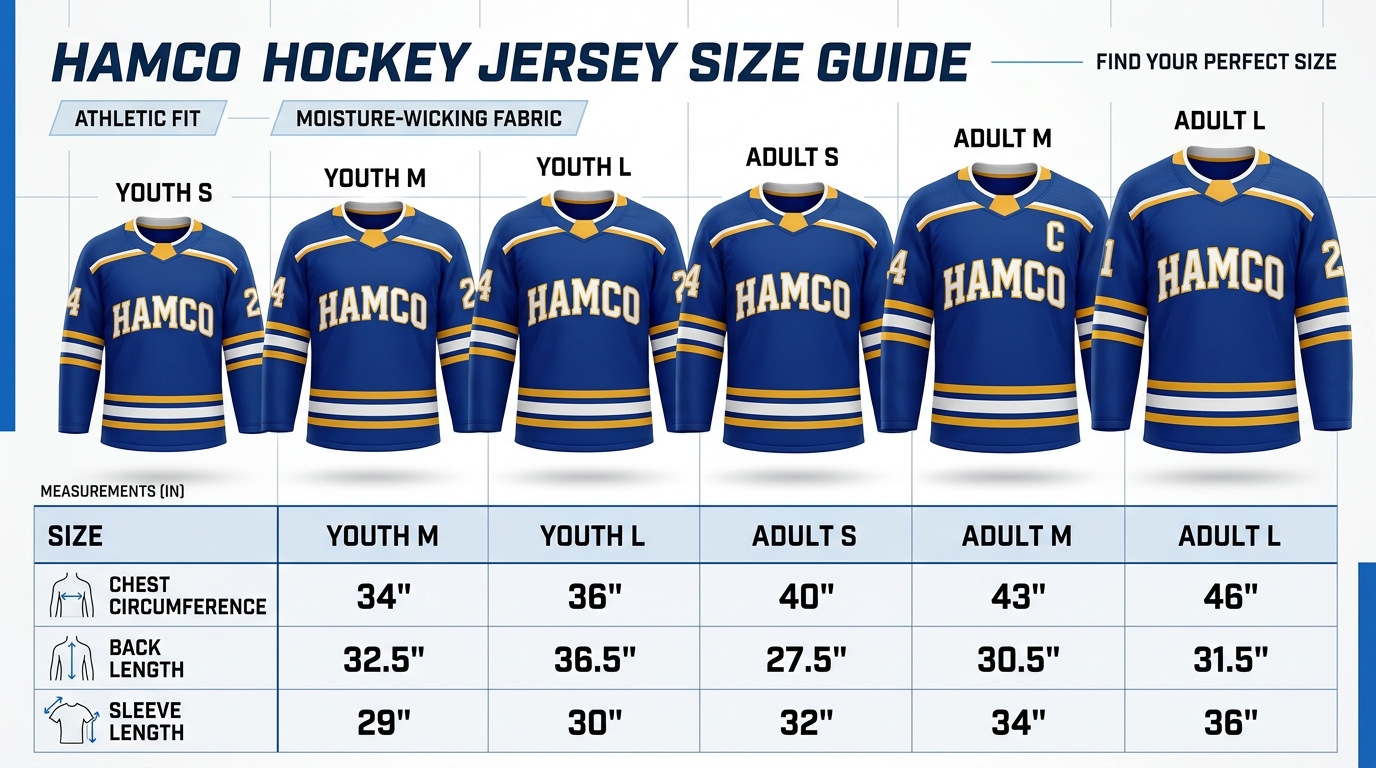 hockey jersey size chart